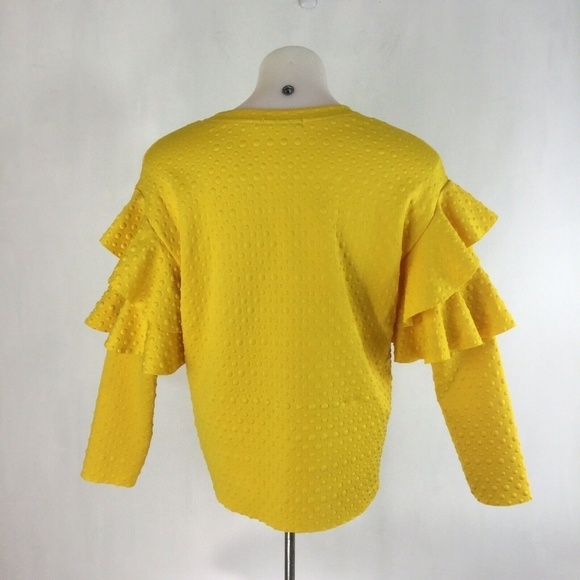 SHEIN Polka Dot Embossed Layered Ruffle Sleeve Top - Picture 4 of 8